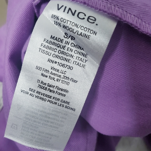 VINCE. | Purple Tie Back Long Sleeve Collared Shirt - Picture 10 of 12